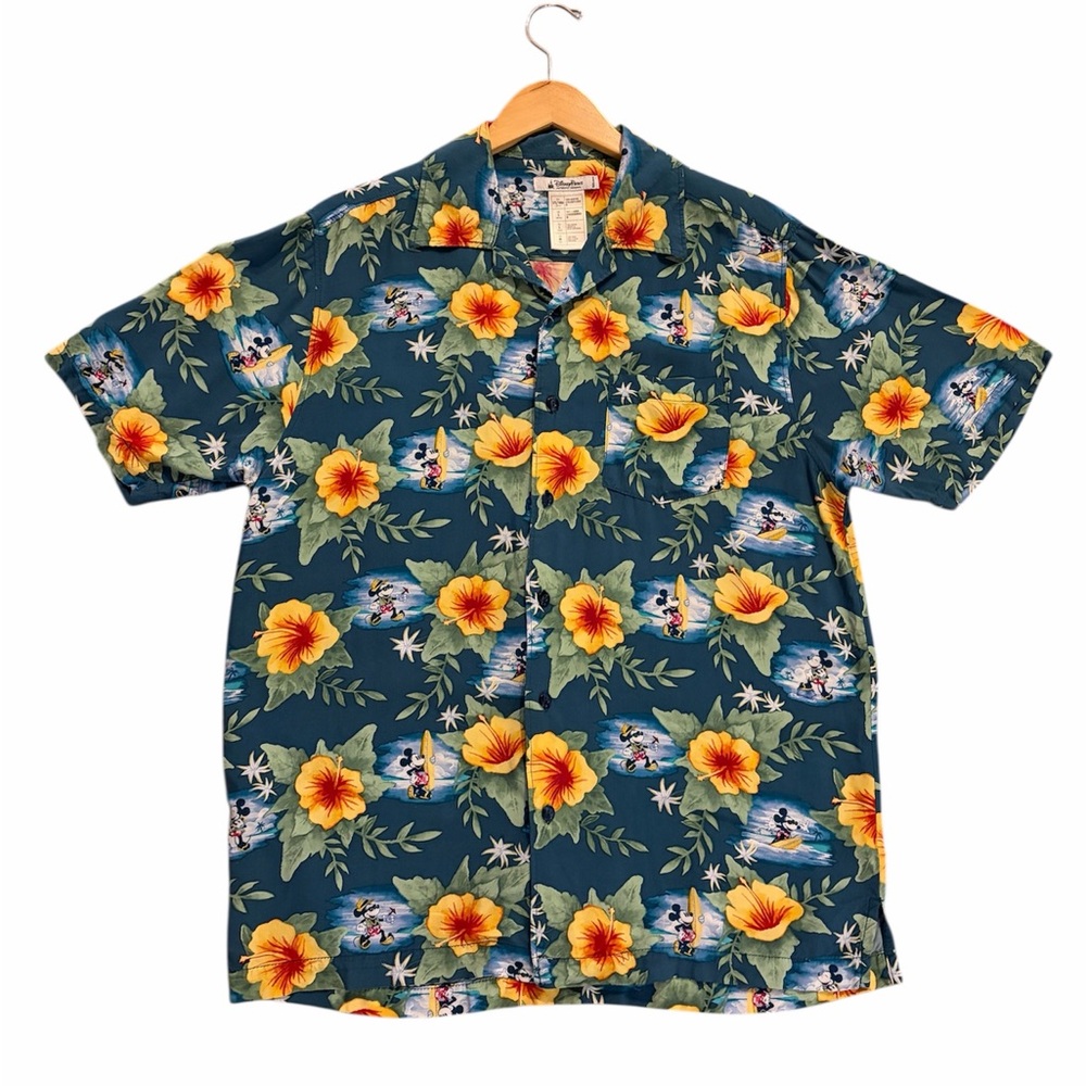 ✨ Disney Parks Authentic Mickey Mouse Hawaiian Aloha Shirt - 100% Rayon ✨